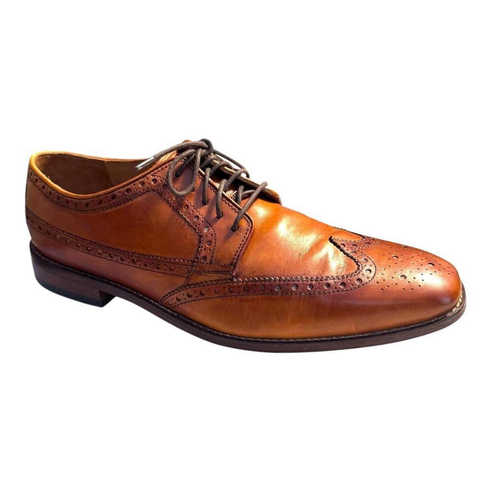 Cole Haan Men's Brown Leather Grand OS Wingtip Oxford Dress Shoes Size 11 C20736
